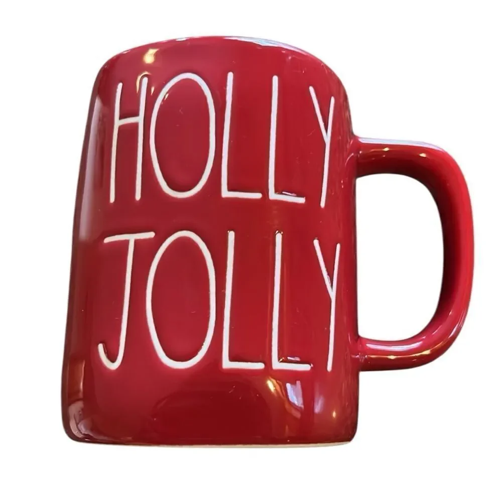 NEW Rae Dunn Red 'Holly Jolly' Coffee Cup